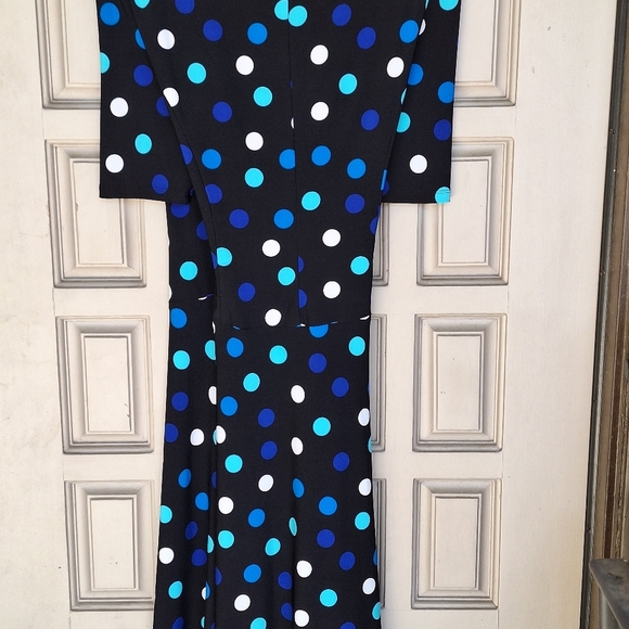Stylish Polka Dot Dress - Black and Blue - Picture 6 of 9